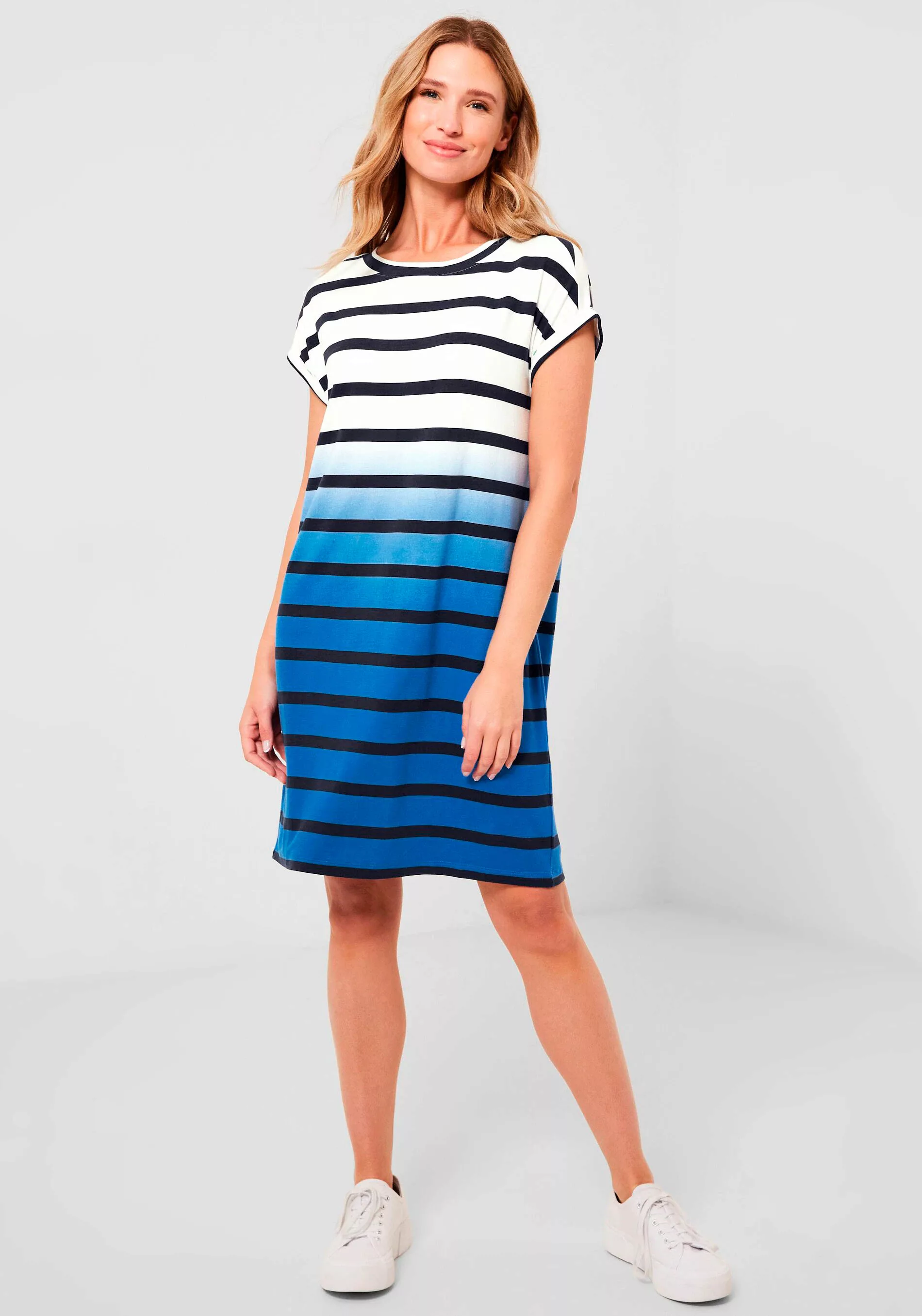 Cecil Sweatkleid "EOS Striped Dip Dye Dress", mit gewollten Falten günstig online kaufen
