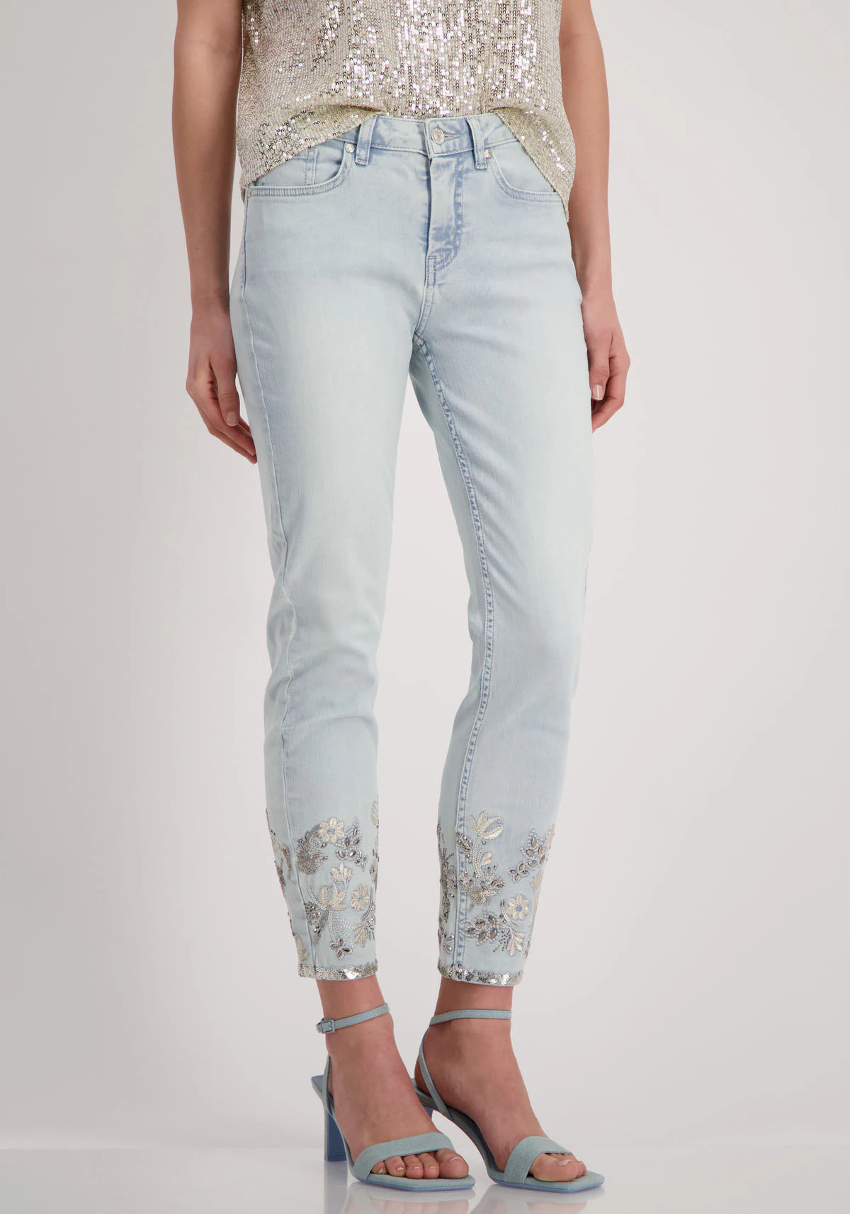 Monari Slim-fit-Jeans mit Stickerei günstig online kaufen