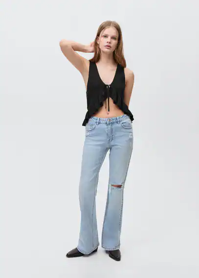 Flared Jeans mit Zierrissen günstig online kaufen