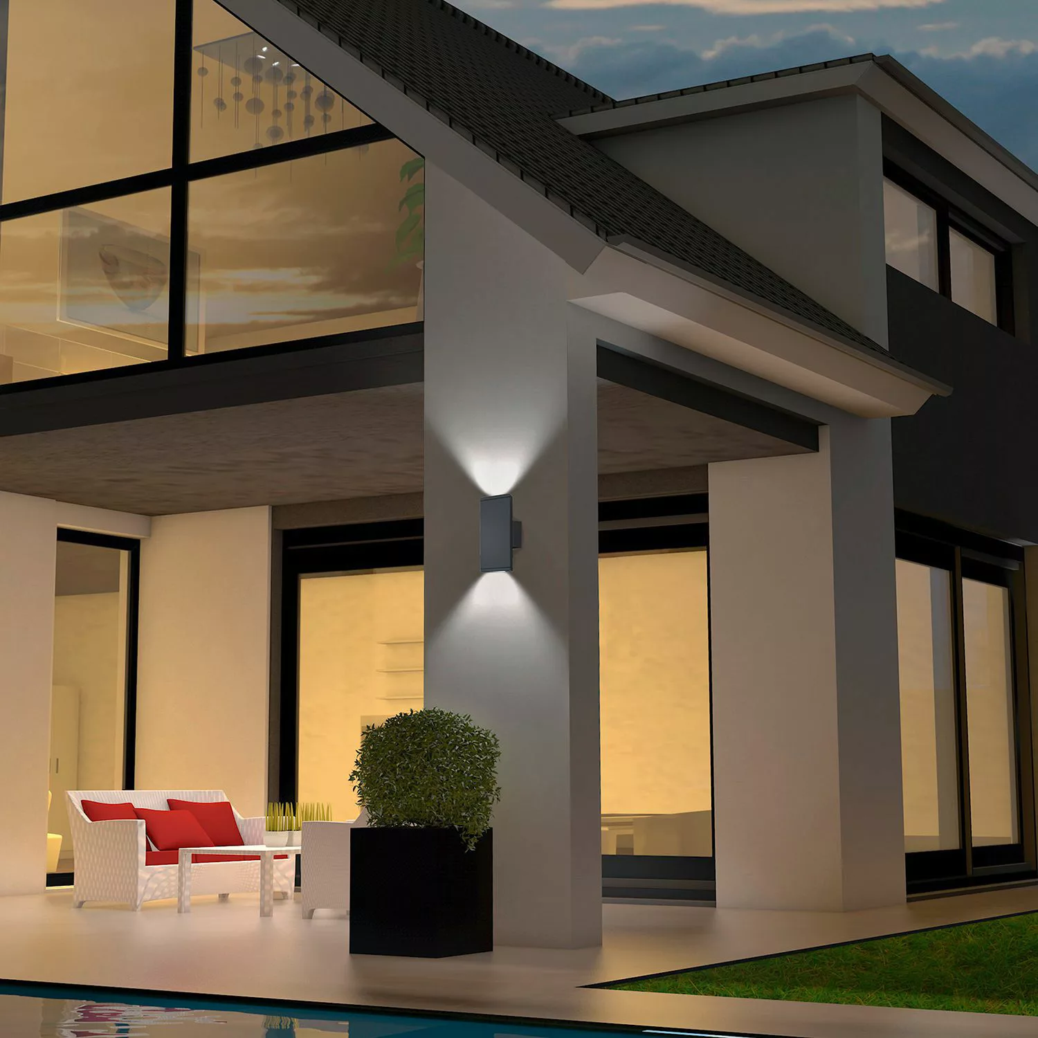 home24 Trio LED-Wandleuchte Colorado Modern Anthrazit Aluminium Rechteckig günstig online kaufen