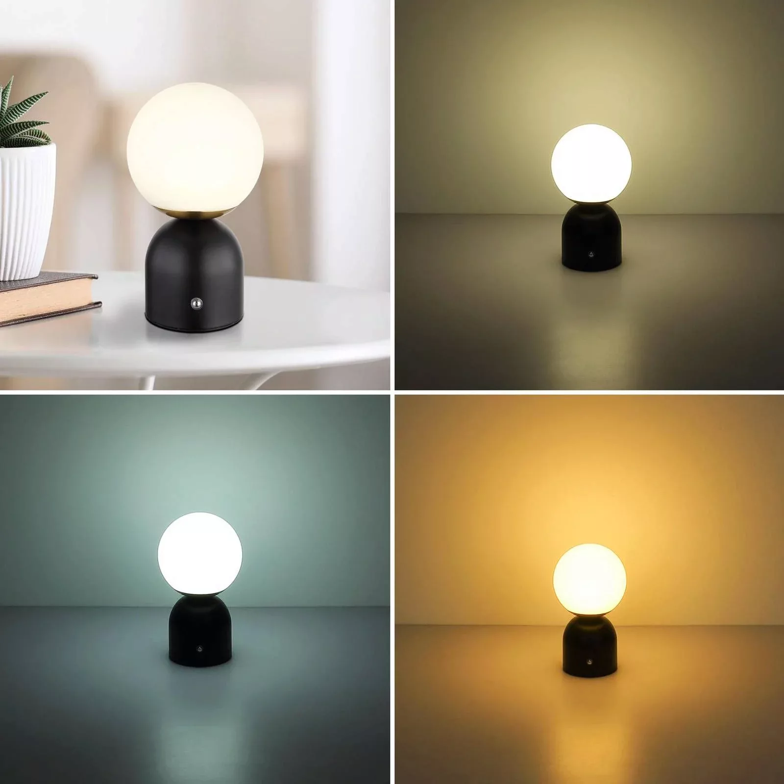 LED-Akku-Tischlampe Julsy, schwarz, Höhe 21 cm, Metall, CCT günstig online kaufen