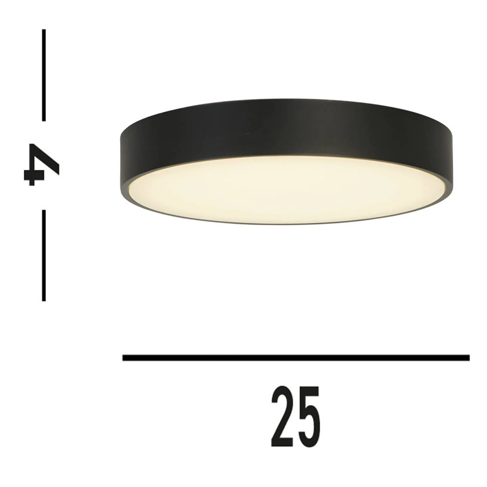 LED-Deckenleuchte Palma, schwarz, Ø 25 cm, Stahl/Acryl günstig online kaufen