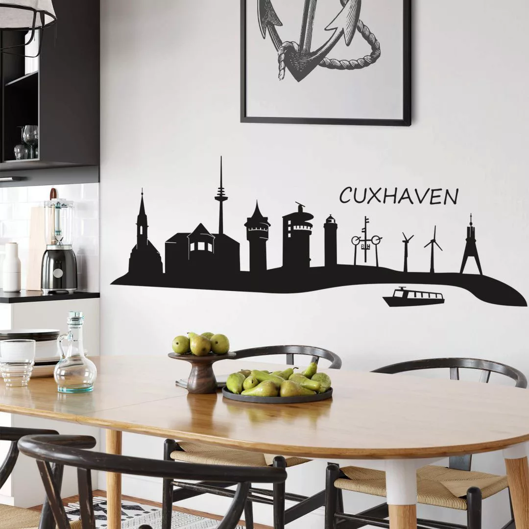 Wall-Art Wandtattoo »XXL Stadt Skyline Cuxhaven 120cm«, (Set, 1 St.), selbs günstig online kaufen