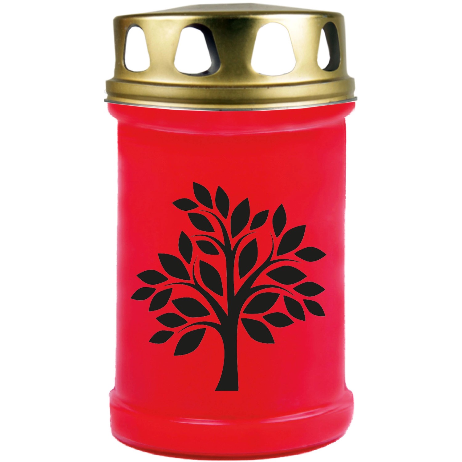 HS Candle Grabkerze Rot 48h Deckel Gold Baum 1 günstig online kaufen