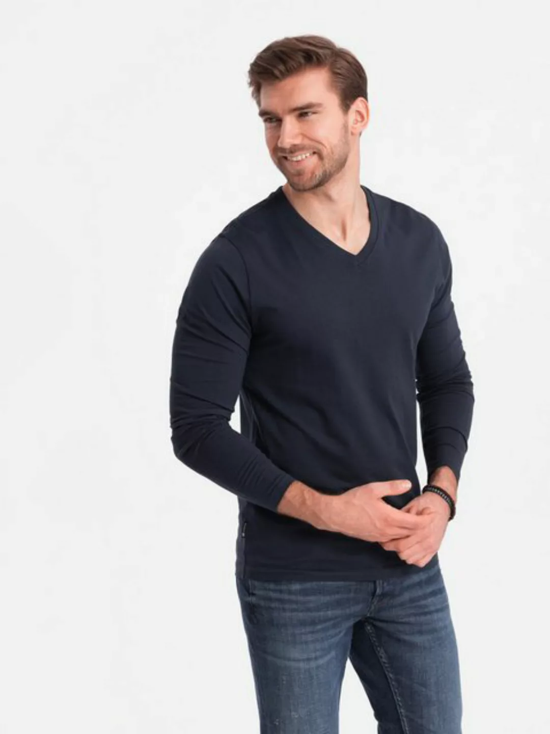 OMBRE Longsleeve Longsleeve für Herren mit V-Ausschnitt. günstig online kaufen