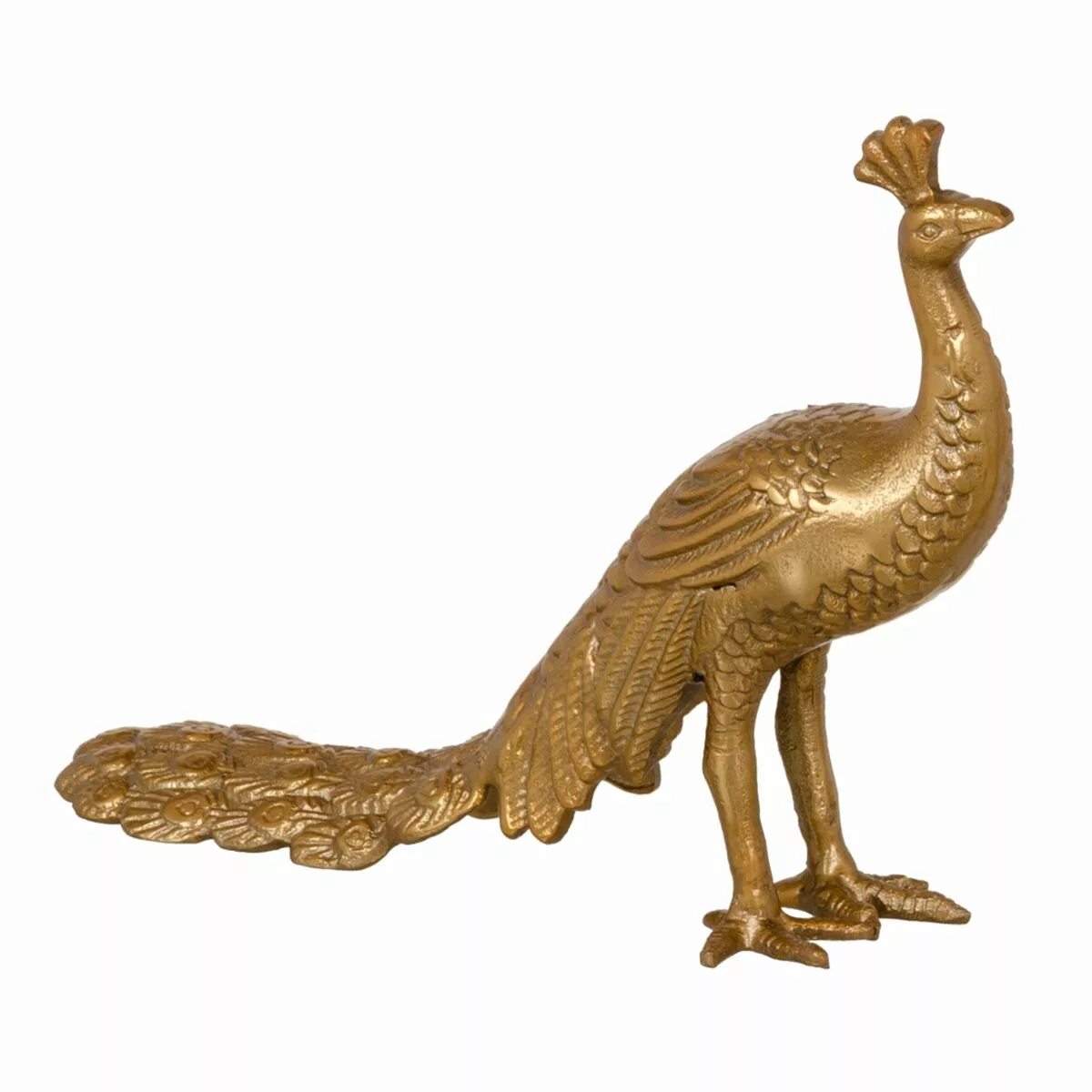 Deko-figur 26 X 7 X 19 Cm Gold Pfau günstig online kaufen