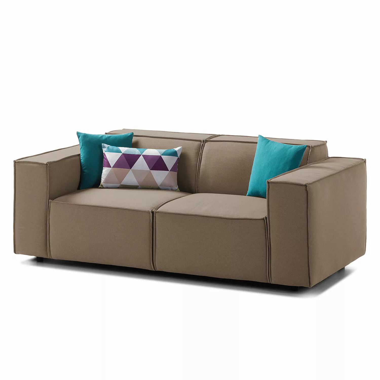 home24 Sofa Kinx 2-Sitzer Cappuccino Strukturstoff 189x72x96 cm (BxHxT) Mod günstig online kaufen