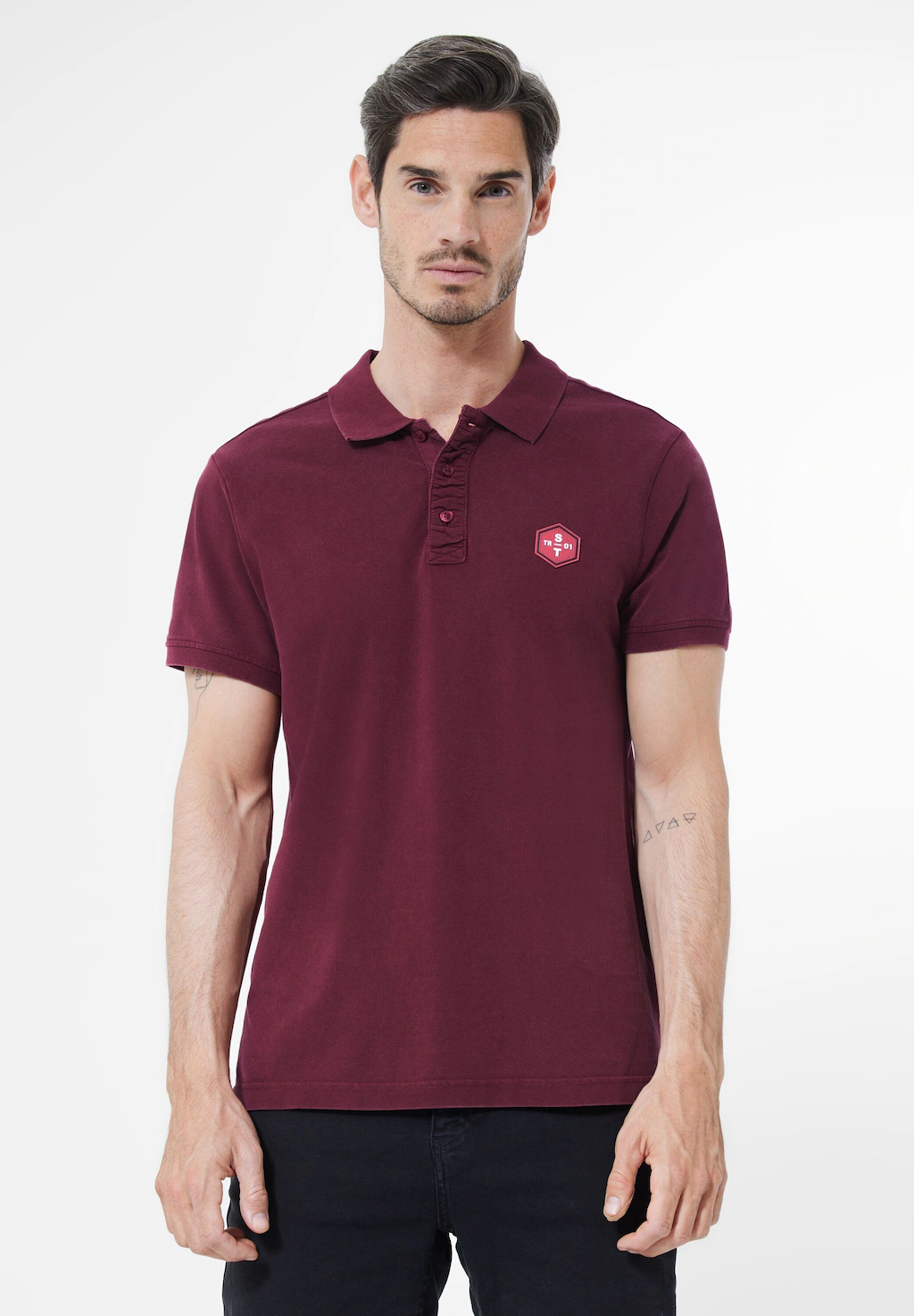 STREET ONE MEN Poloshirt, in Unifarbe günstig online kaufen