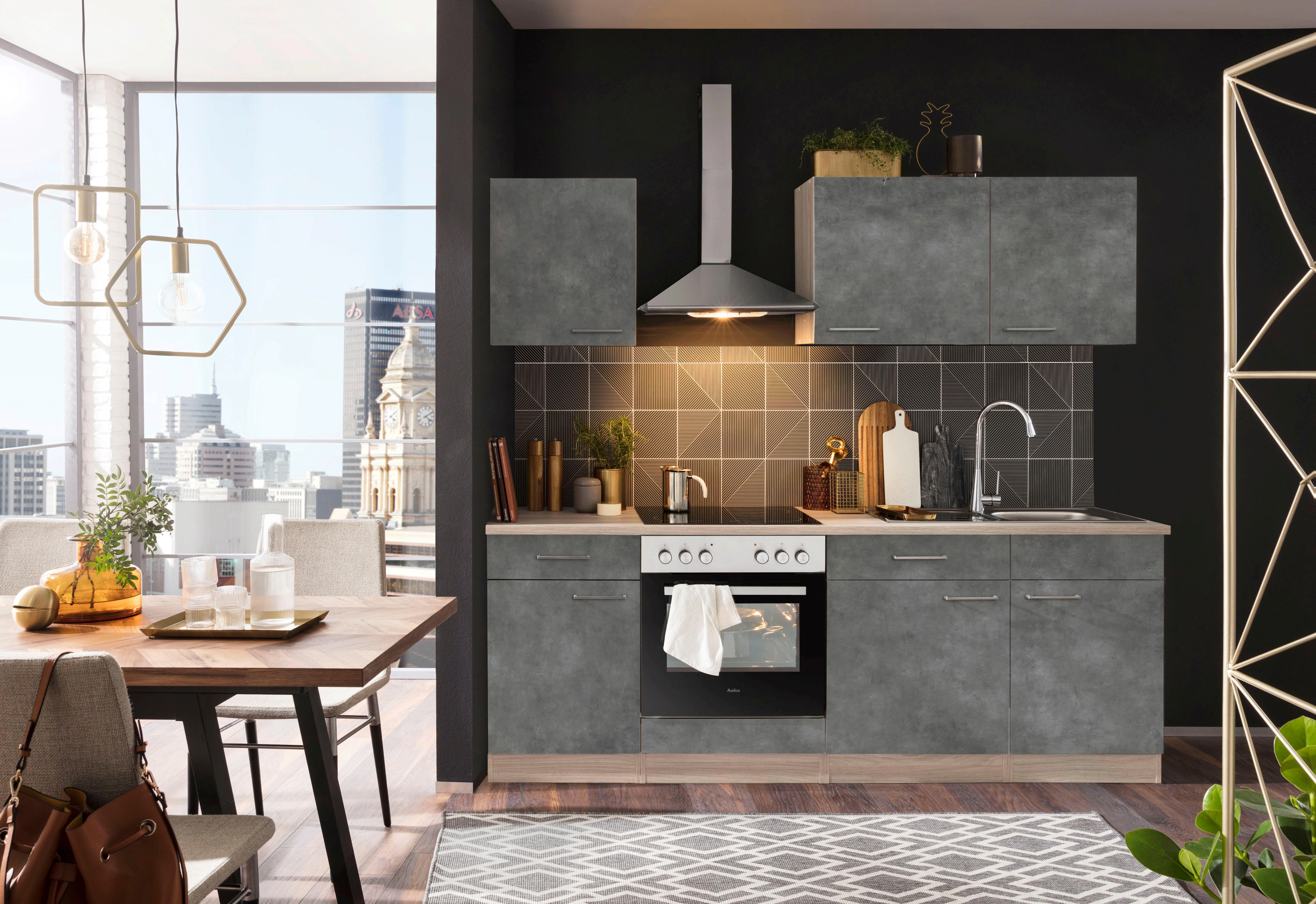 wiho Küchen Küchenzeile "Zell", mit E-Geräten, Breite 220 cm günstig online kaufen