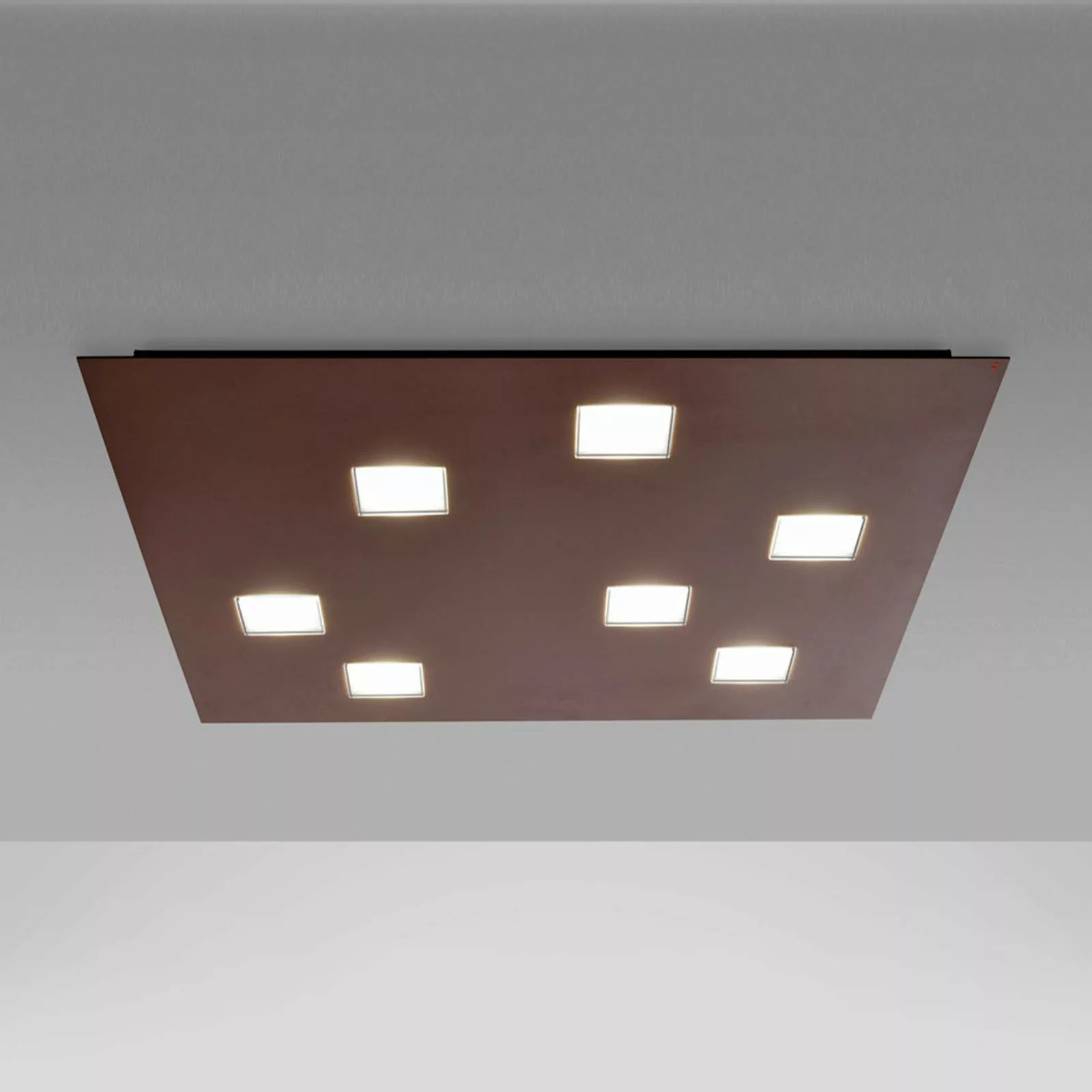 Fabbian Quarter - braune LED-Deckenlampe 7flg. günstig online kaufen