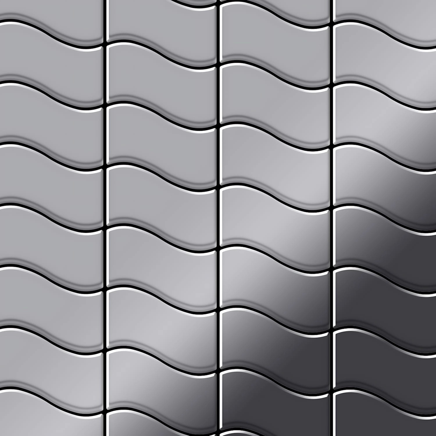 ALLOY Mosaik Fliese Massiv Metall Edelstahl Marine Hochglanz Grau 1,6mm Flu günstig online kaufen
