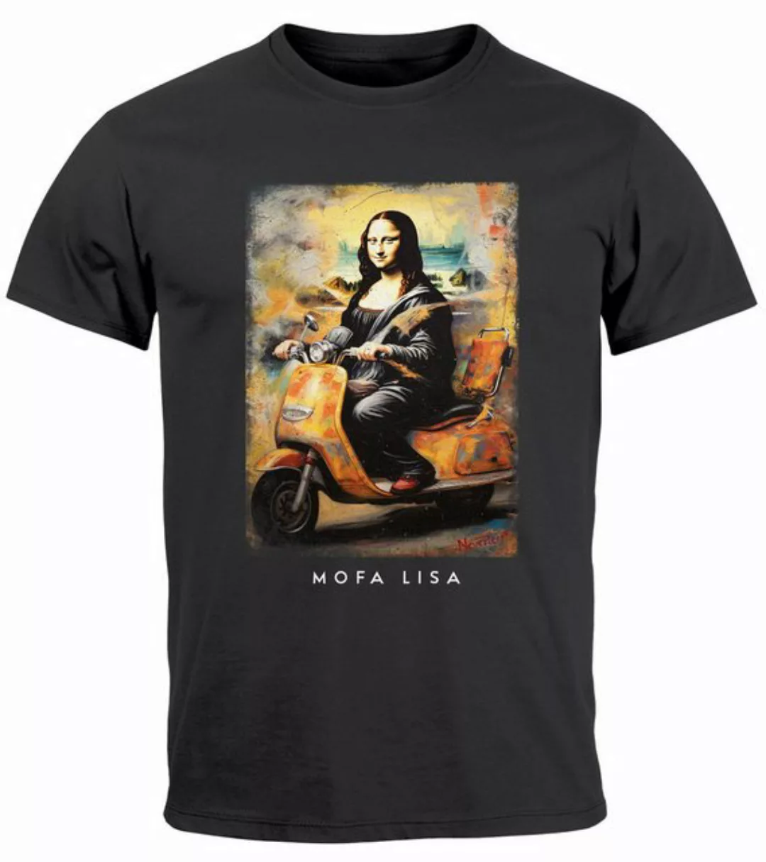 MoonWorks Print-Shirt Herren T-Shirt Print Aufdruck Mona Lisa Parodie Meme günstig online kaufen