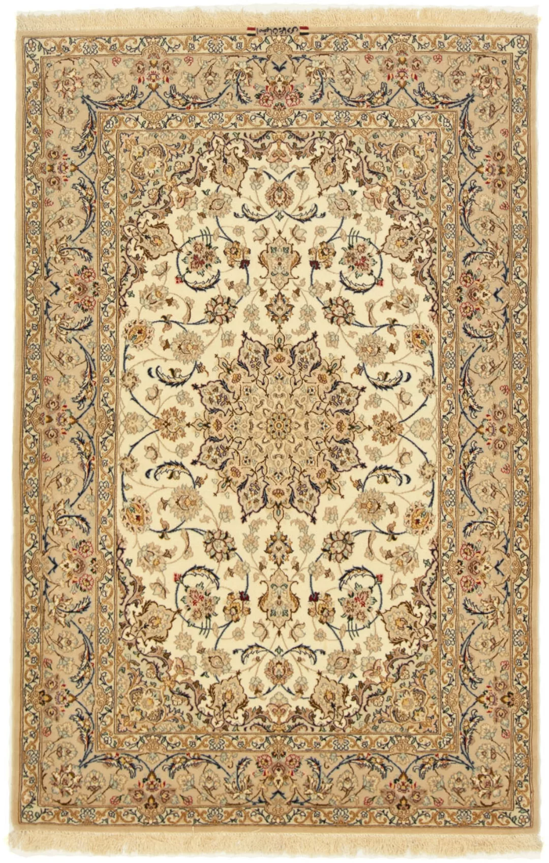 morgenland Teppich »Isfahan Teppich handgeknüpft beige«, rechteckig, 7 mm H günstig online kaufen