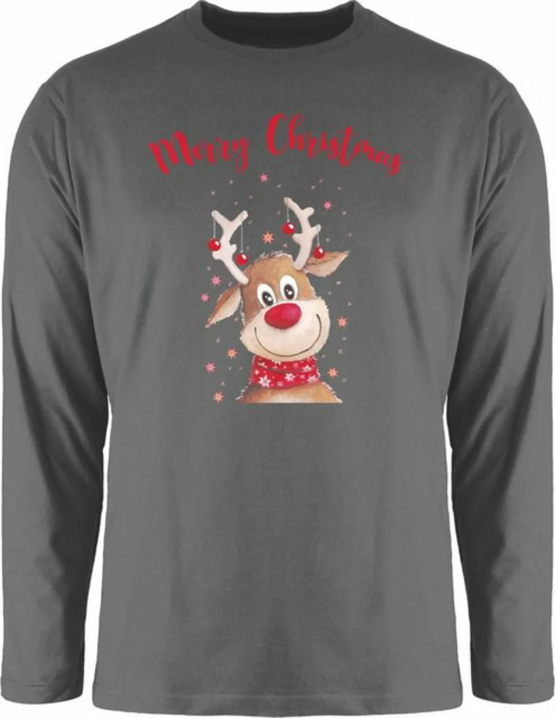 Shirtracer Rundhalsshirt Merry Christmas Rentier I Elch Weihachten Kleidung günstig online kaufen