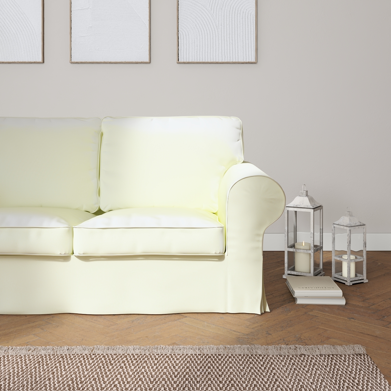 Bezug für Ektorp 2-Sitzer Schlafsofa ALTES Modell, ecru, Sofabezug Ektorp 2 günstig online kaufen