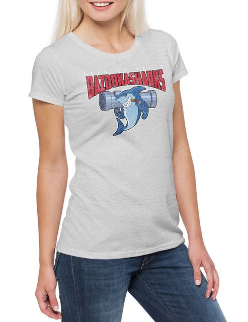 Urban Backwoods Print-Shirt B Sharks Damen T-Shirt Gamer Dark Games Gaming günstig online kaufen