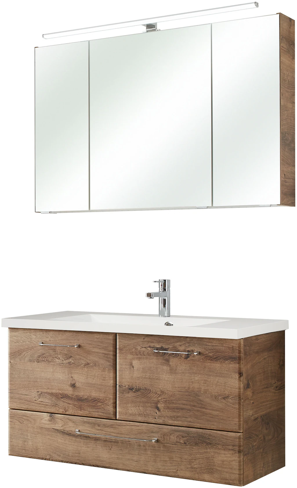 Saphir Badmöbel-Set "Quickset 943 2-teilig, Mineralmarmor-Waschtisch und LE günstig online kaufen
