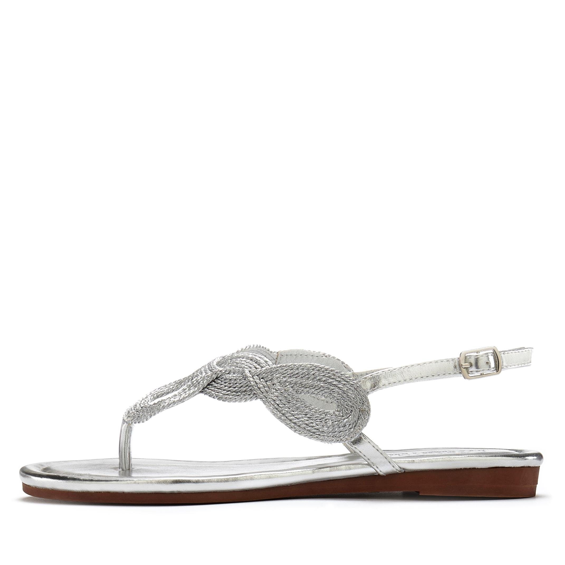LASCANA Zehentrenner Sandale, Pantolette im Metallic-Look günstig online kaufen