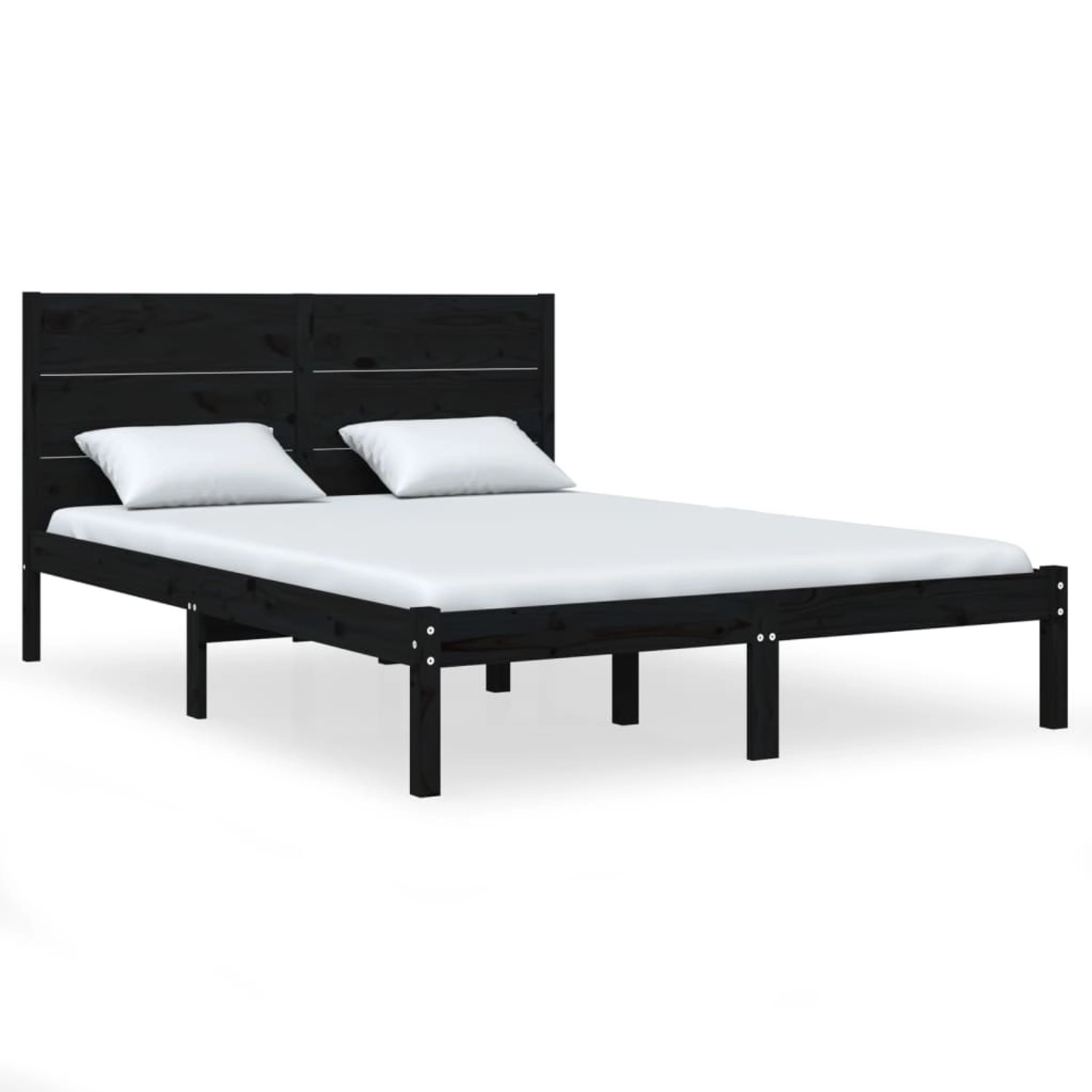 vidaXL Bett Massivholzbett Schwarz 120x190 cm günstig online kaufen