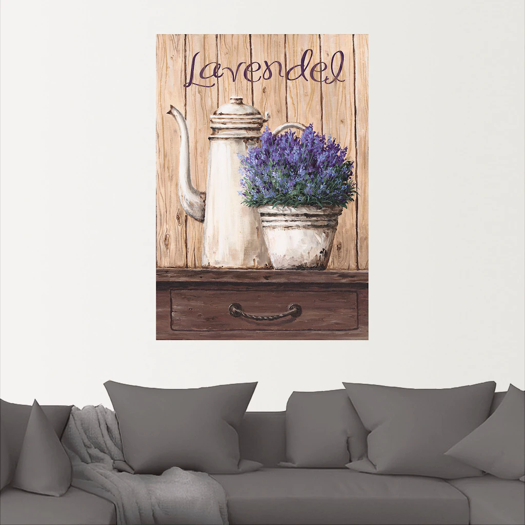 Artland Wandbild "Lavendel", Vasen & Töpfe, (1 St.), als Leinwandbild, Wand günstig online kaufen