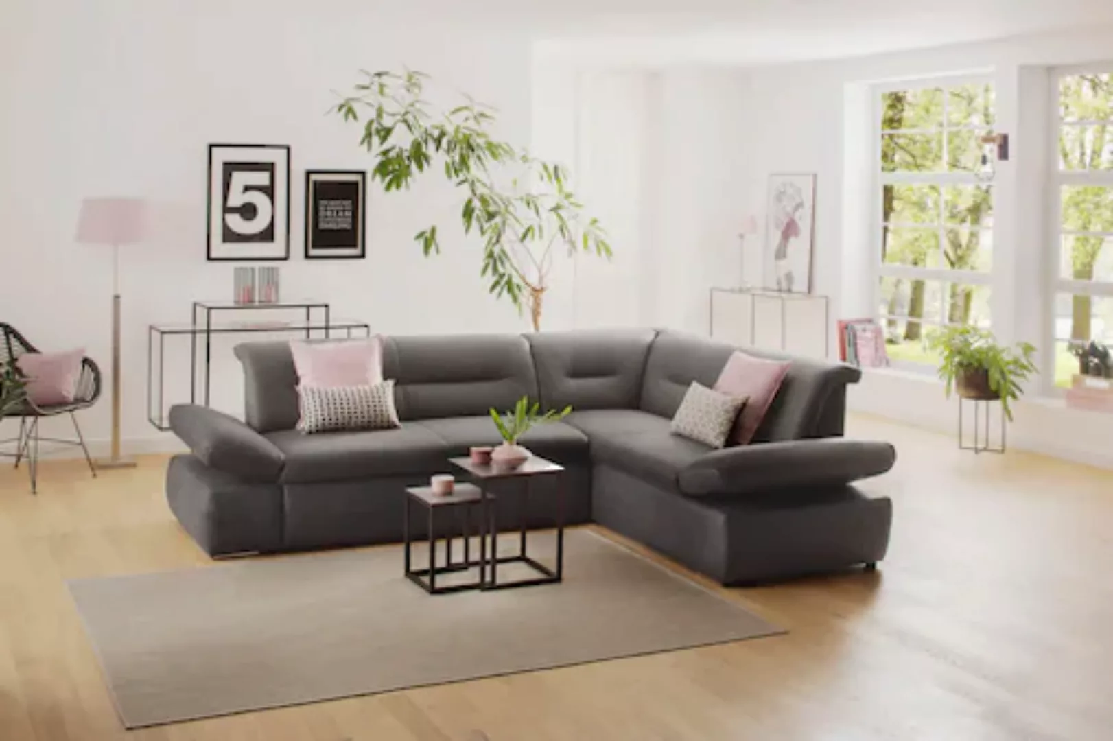 INOSIGN Ecksofa »Avesa L-Form«, Wahlweise mit Arm- und Bettfunktion, B/T/H: günstig online kaufen
