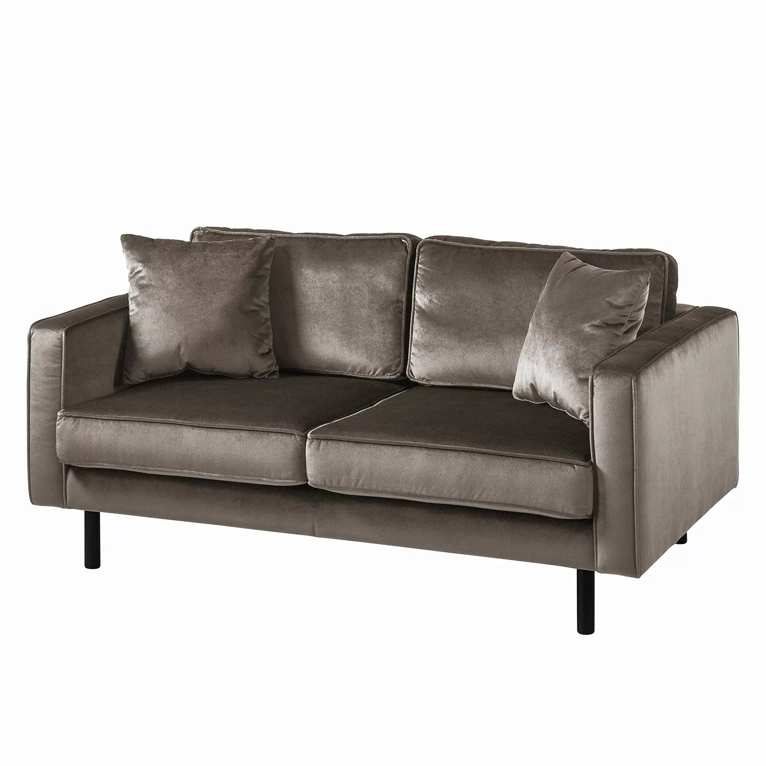 home24 Eva Padberg Collection Sofa Edina 2-Sitzer Muskat Samt 167x81x96 cm günstig online kaufen