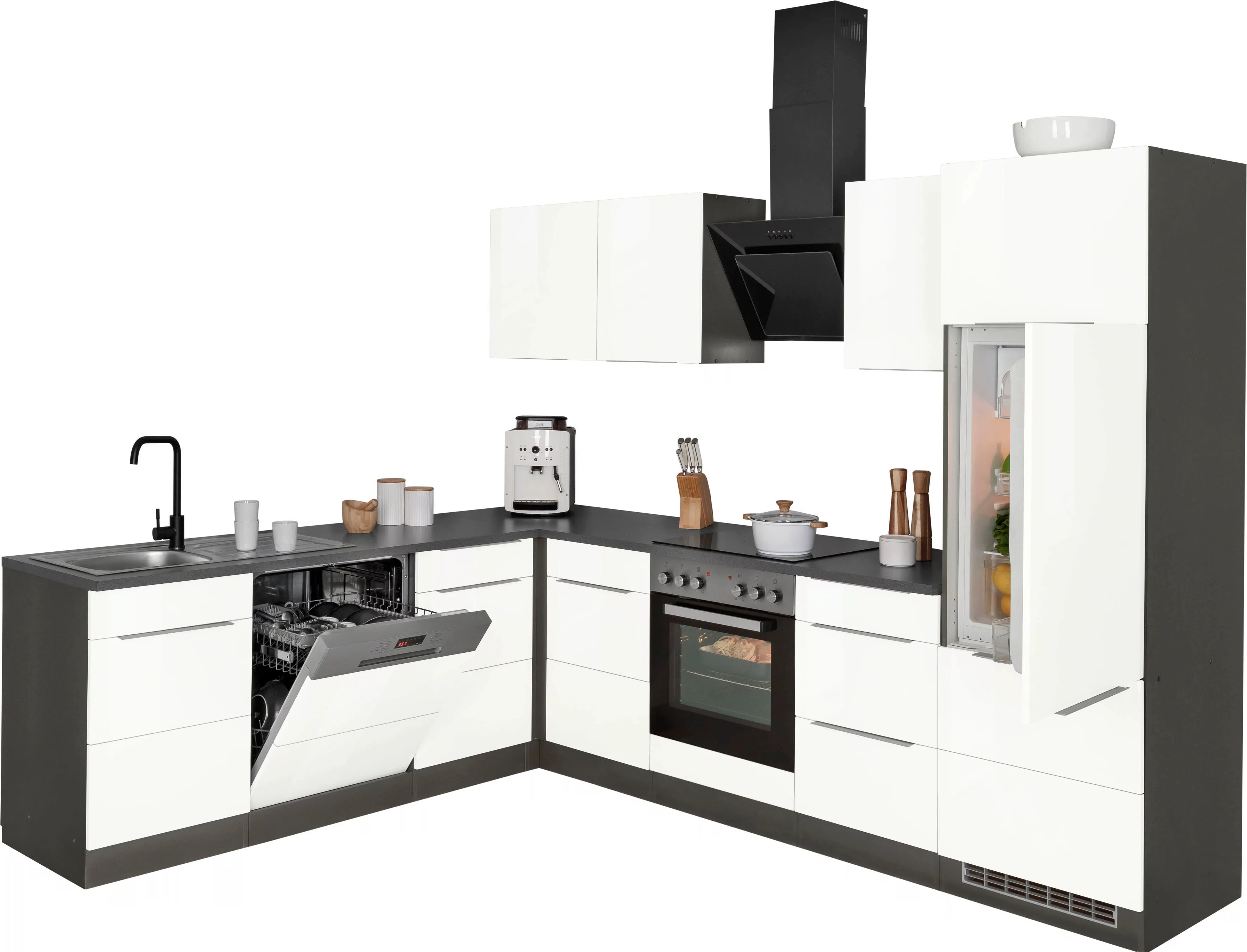 Kochstation Winkelküche "KS-Brindisi", ohne Geräte, Stellbreite 220/280 cm günstig online kaufen