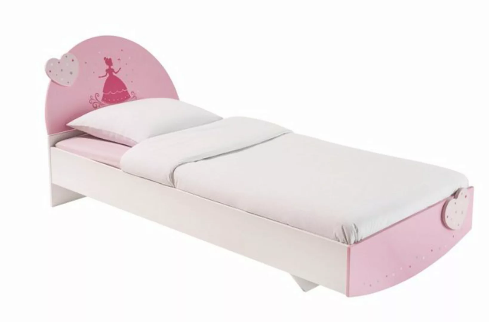 habeig Kinderbett Kinderbett Herzen Mädchen Prinzessin 90 x 190 cm Holz Kin günstig online kaufen
