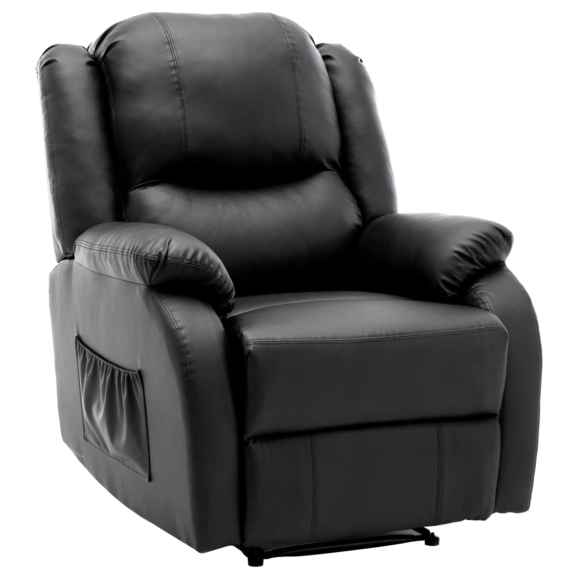 Relaxsessel mit Liegefunktion hochwertiges PU-Leder 80x90x100 cm mit Seiten günstig online kaufen