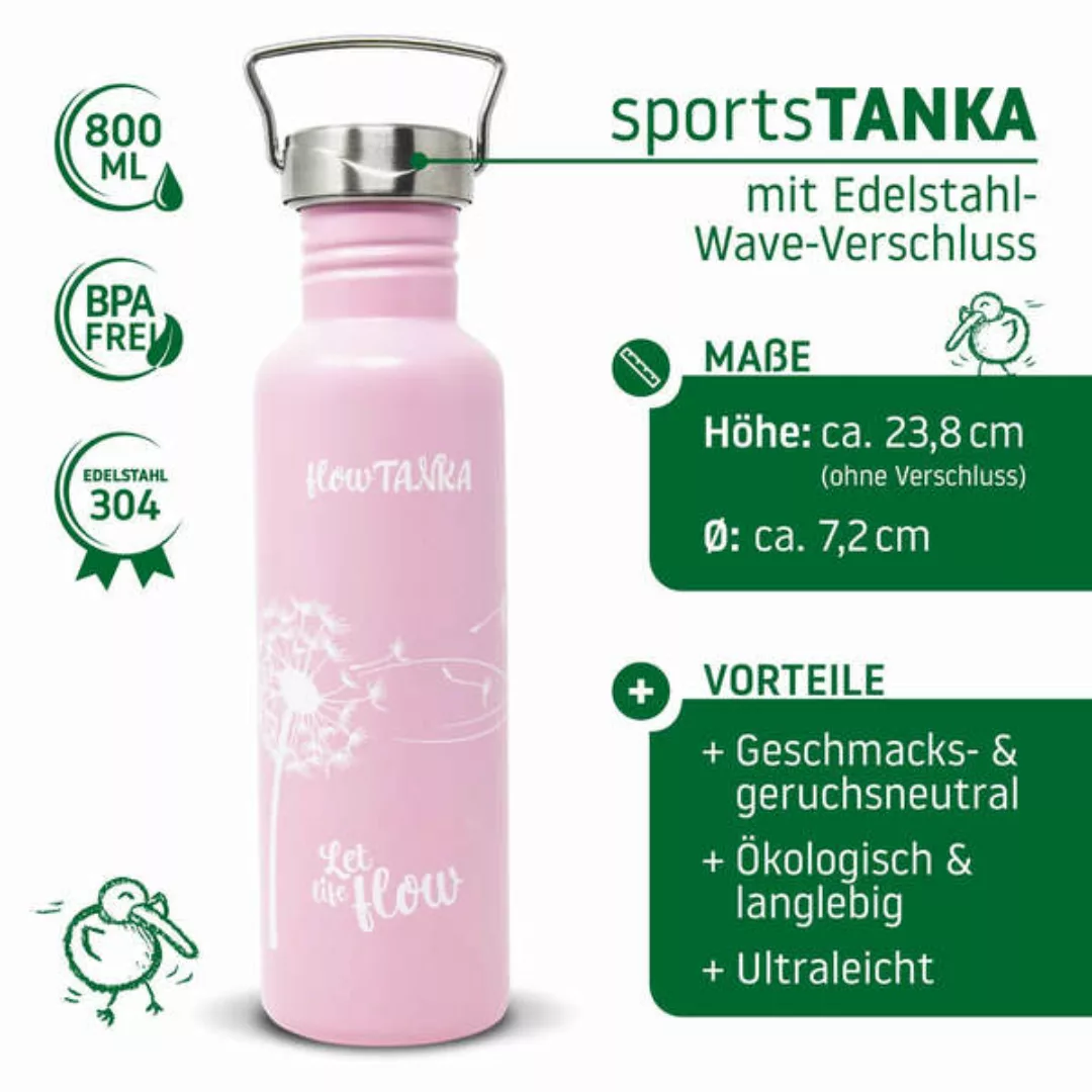 0,8l Flowtanka Edelstahl Trinkflasche Mit Edelstahl-verschluss günstig online kaufen