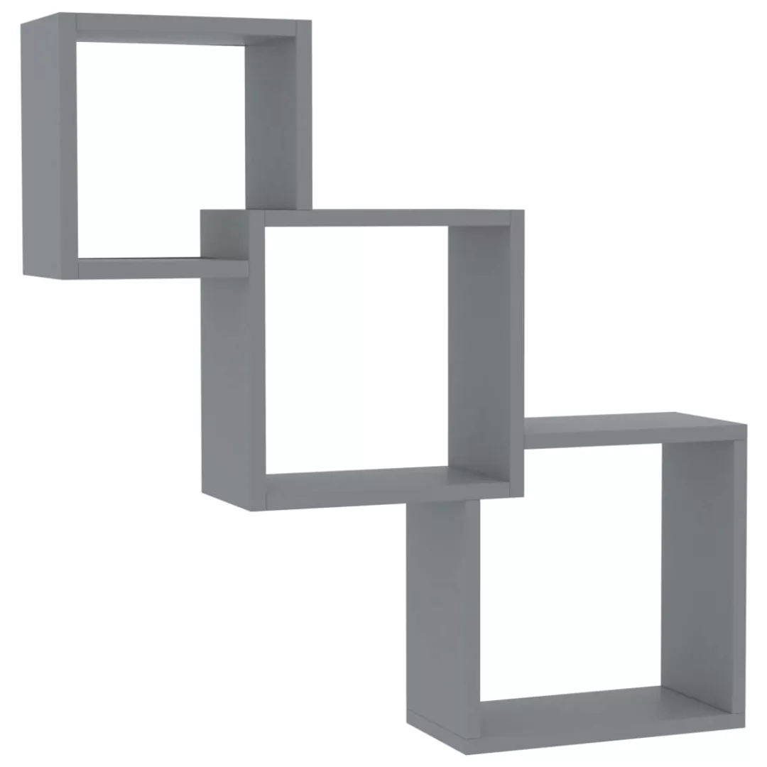Cube Wandregale Hochglanz-grau 84,5×15×27 Cm Spanplatte günstig online kaufen