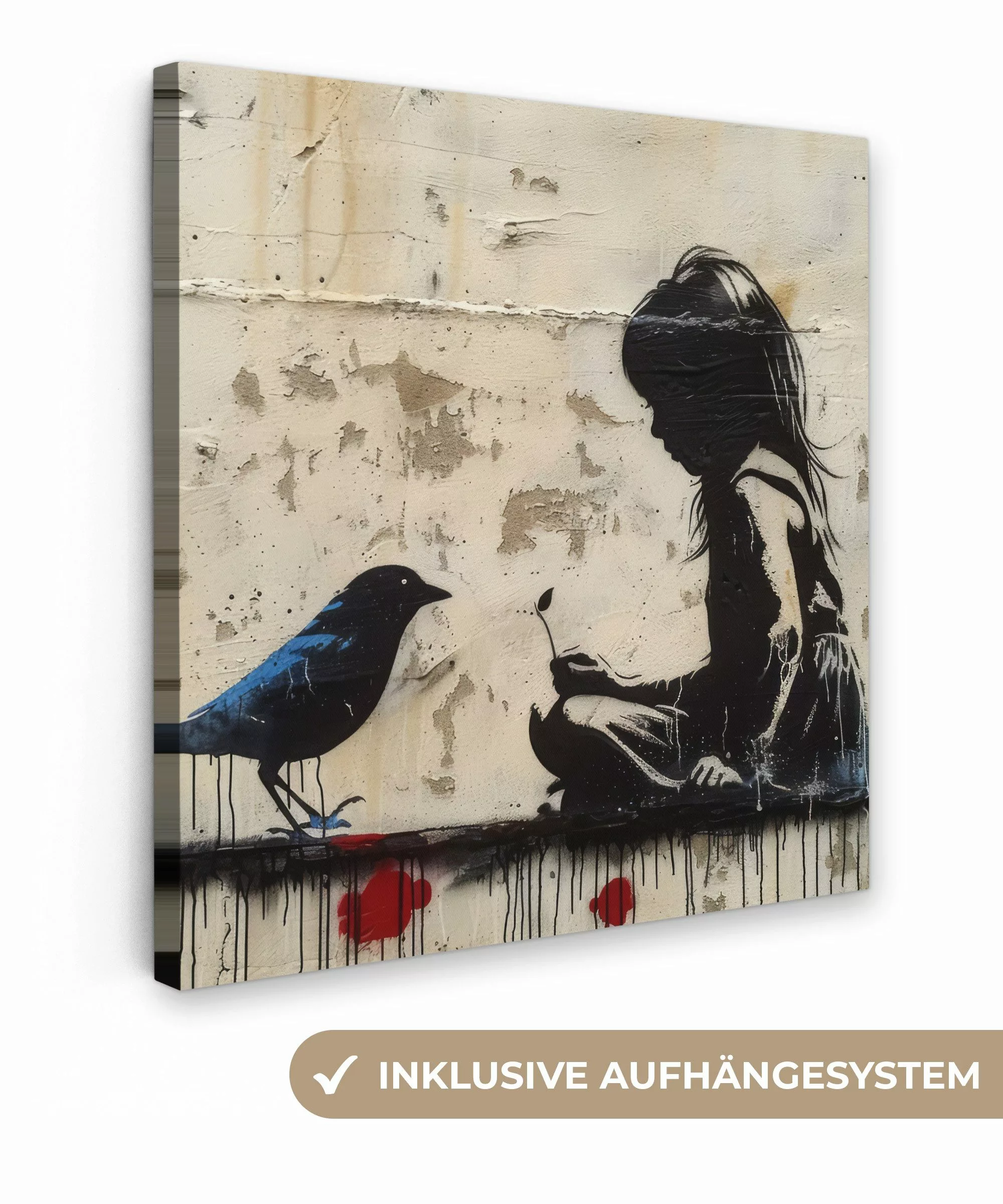 OneMillionCanvasses® Leinwandbild Mädchen - Straßenkunst - günstig online kaufen