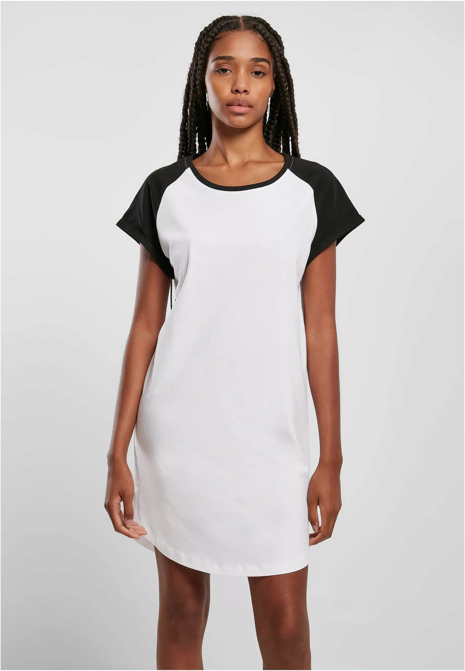 URBAN CLASSICS Shirtkleid Urban Classics Damen Ladies Contrast Raglan Tee D günstig online kaufen