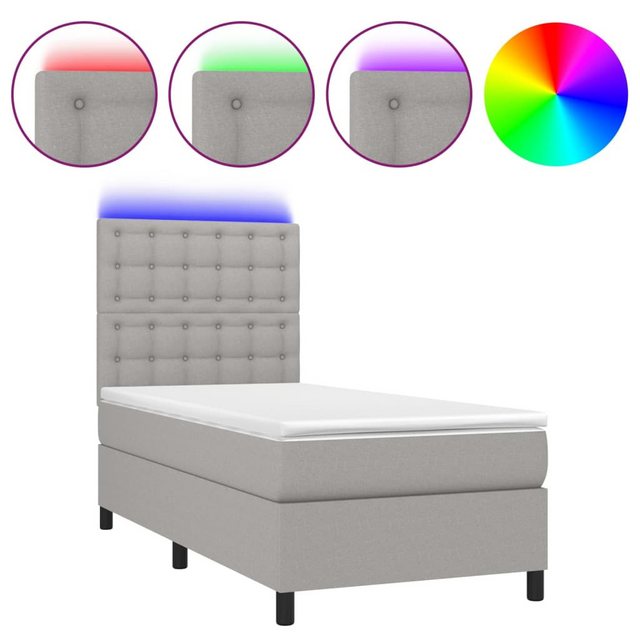 vidaXL Boxspringbett Bett Boxspringbett mit Matratze & LED Stoff (80 x 200 günstig online kaufen