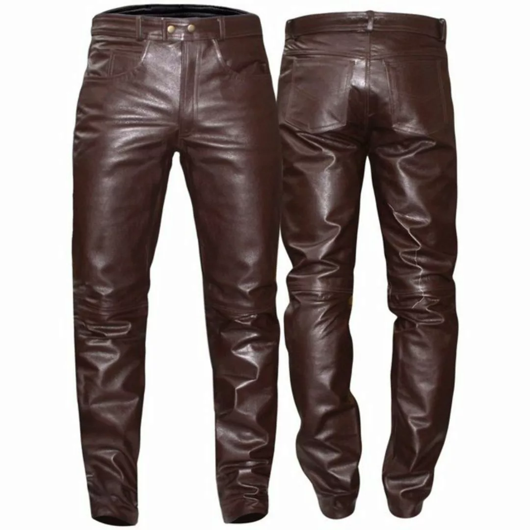 German Wear Motorradhose GW870 Brown Lederjeans Lederhose Büffelleder Braun günstig online kaufen