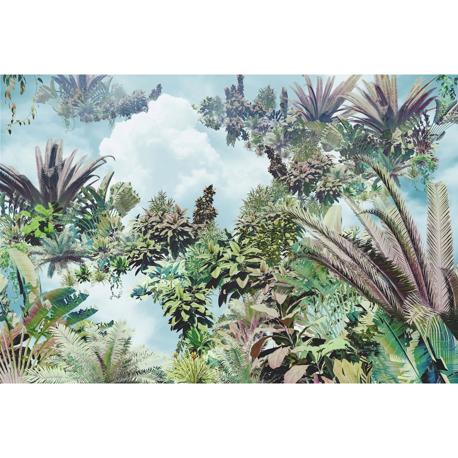 Komar Fototapete Tropical Heaven Grün und Blau 368 x 248 cm 611147 günstig online kaufen
