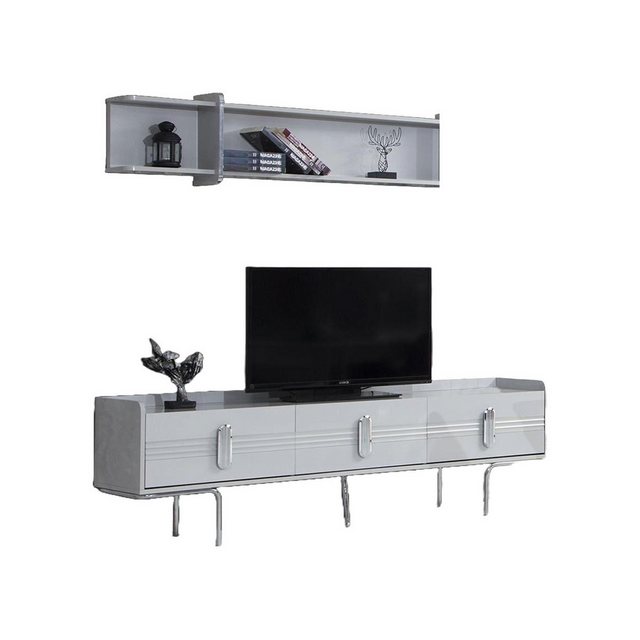 JVmoebel TV-Schrank Modern TV Lowboard für Wohnzimmer Stilvoll Weiße farbe günstig online kaufen