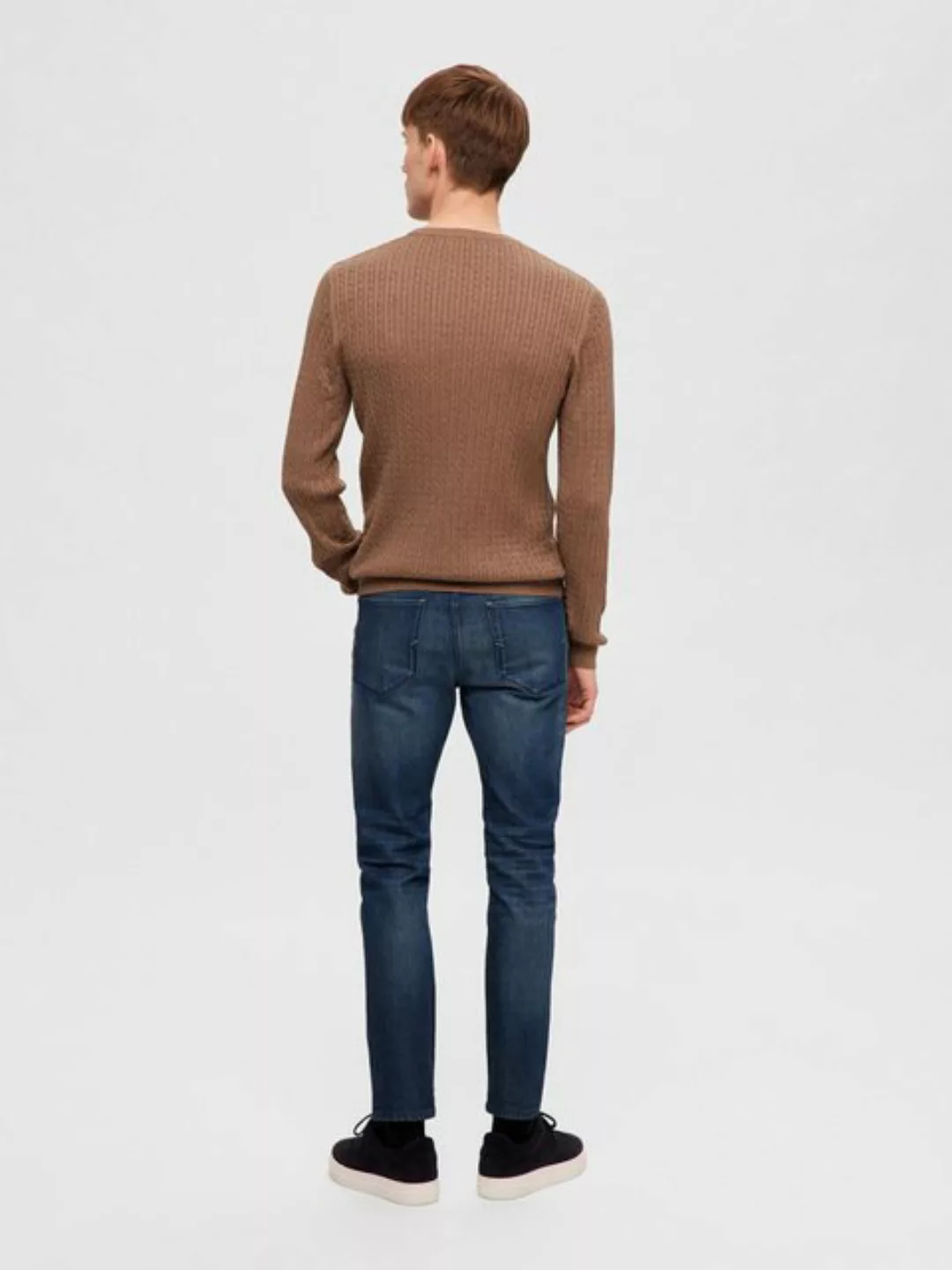 SELECTED HOMME Rundhalspullover "SLHBERG CABLE CREW NECK NOOS" günstig online kaufen