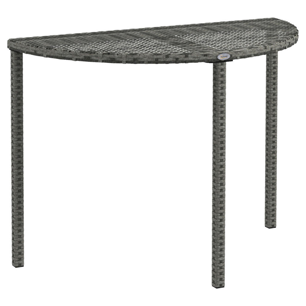 Outsunny Beistelltisch grau Polyrattan B/H/L: ca. 50x100x74 cm günstig online kaufen