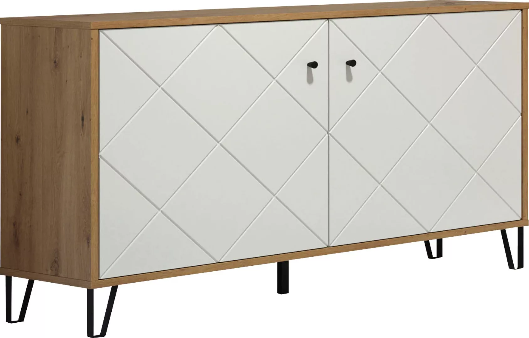 Places of Style Sideboard "Tarragona", Kommode, Fräsungen in Rautenoptik, B günstig online kaufen