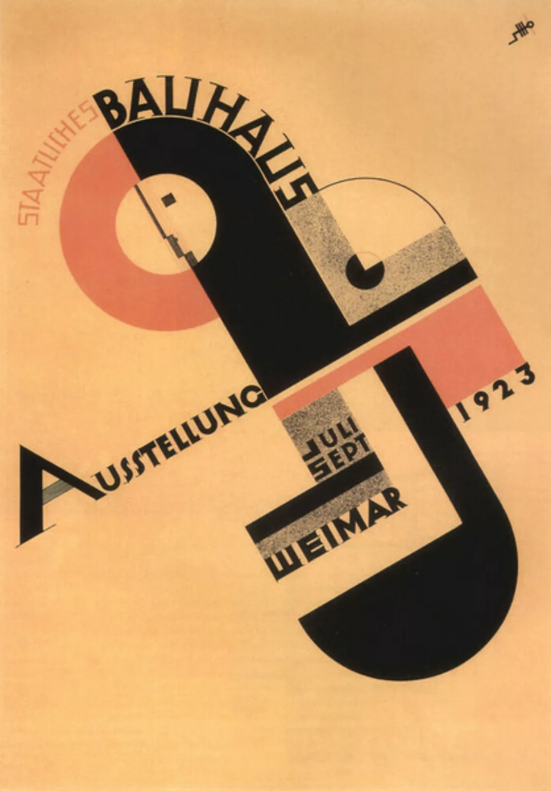 Poster / Leinwandbild - Staatliches Bauhaus Ausstellung günstig online kaufen