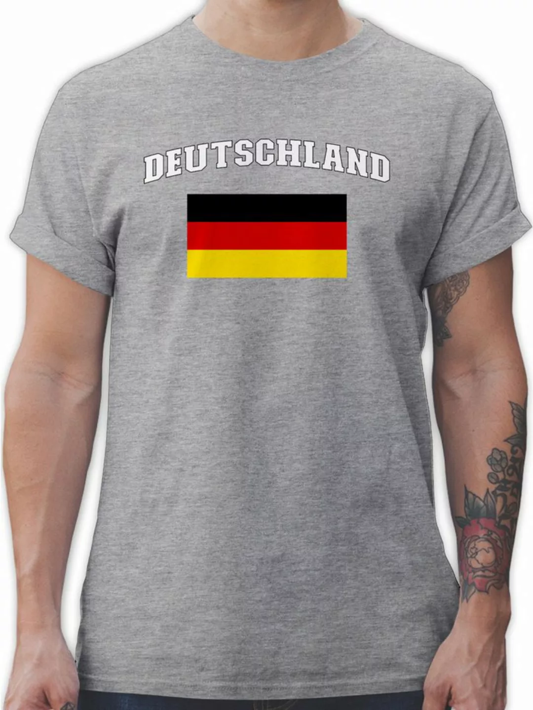 Shirtracer T-Shirt Deutschland Schriftzug mit Flagge, Germany, BRD, Deutsch günstig online kaufen