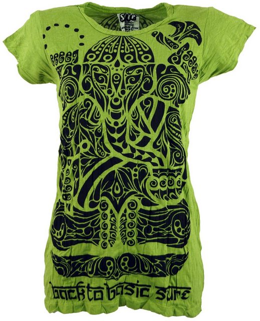 Guru-Shop T-Shirt Sure T-Shirt tribal Ganesh - lemon Goa Style, alternative günstig online kaufen