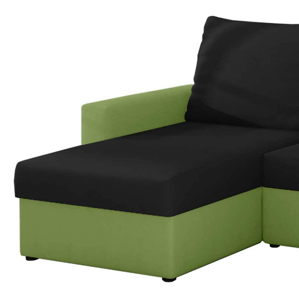 Sofa Ecksofa in Grün und Schwarz günstig online kaufen