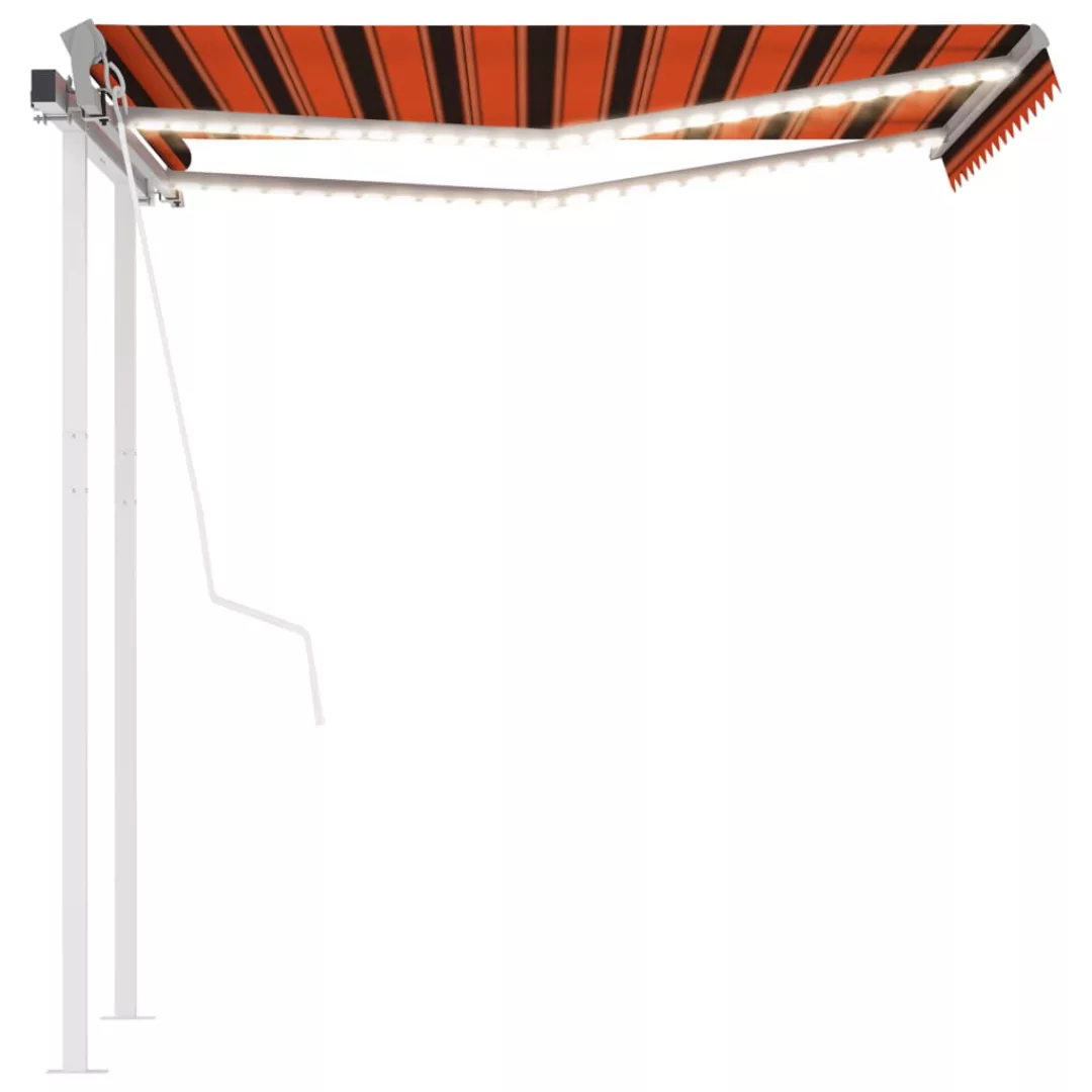 Automatische Markise Mit Led & Windsensor 3x2,5 M Orange Braun günstig online kaufen