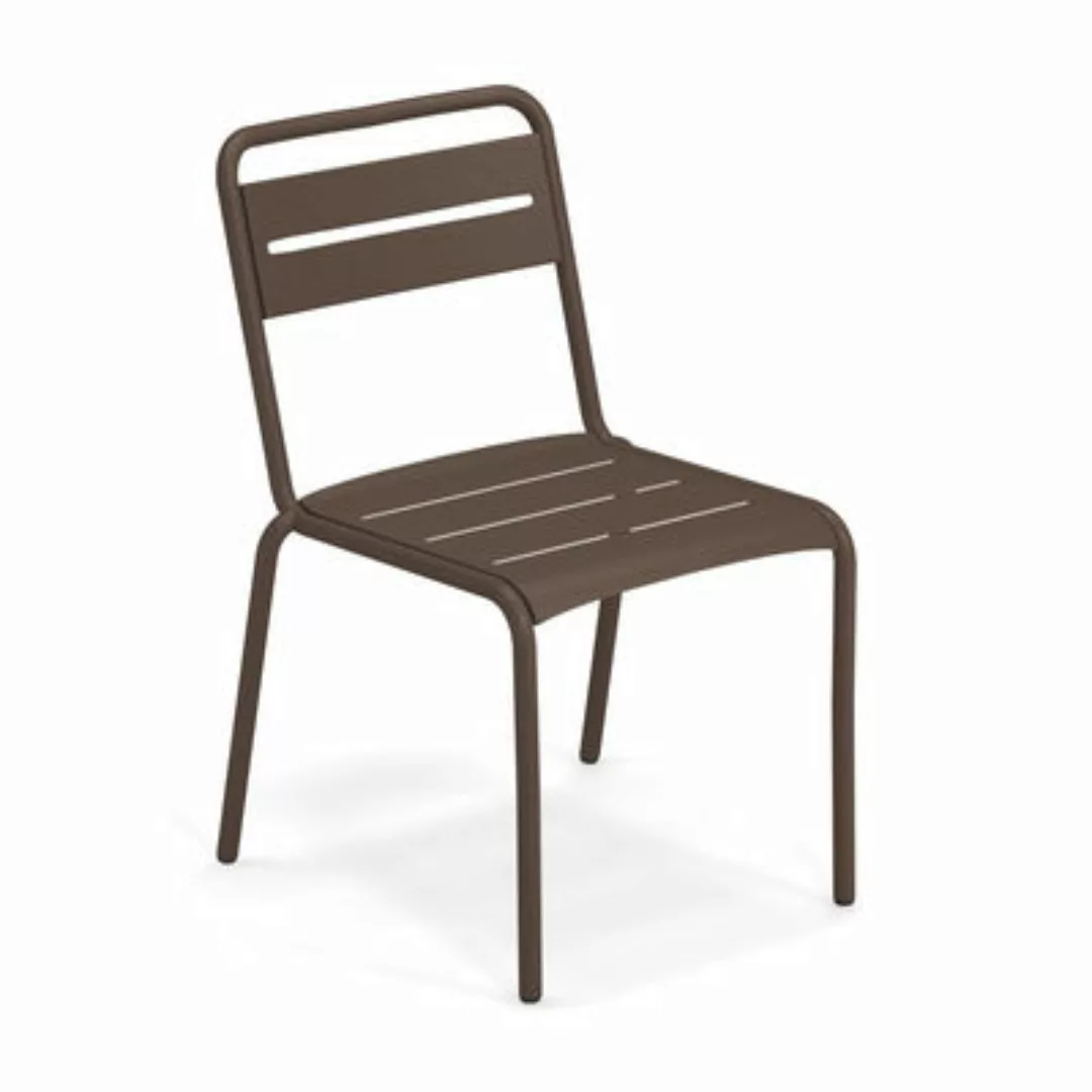 Stapelbarer Stuhl Star metall braun / Aluminium - Emu - Braun günstig online kaufen