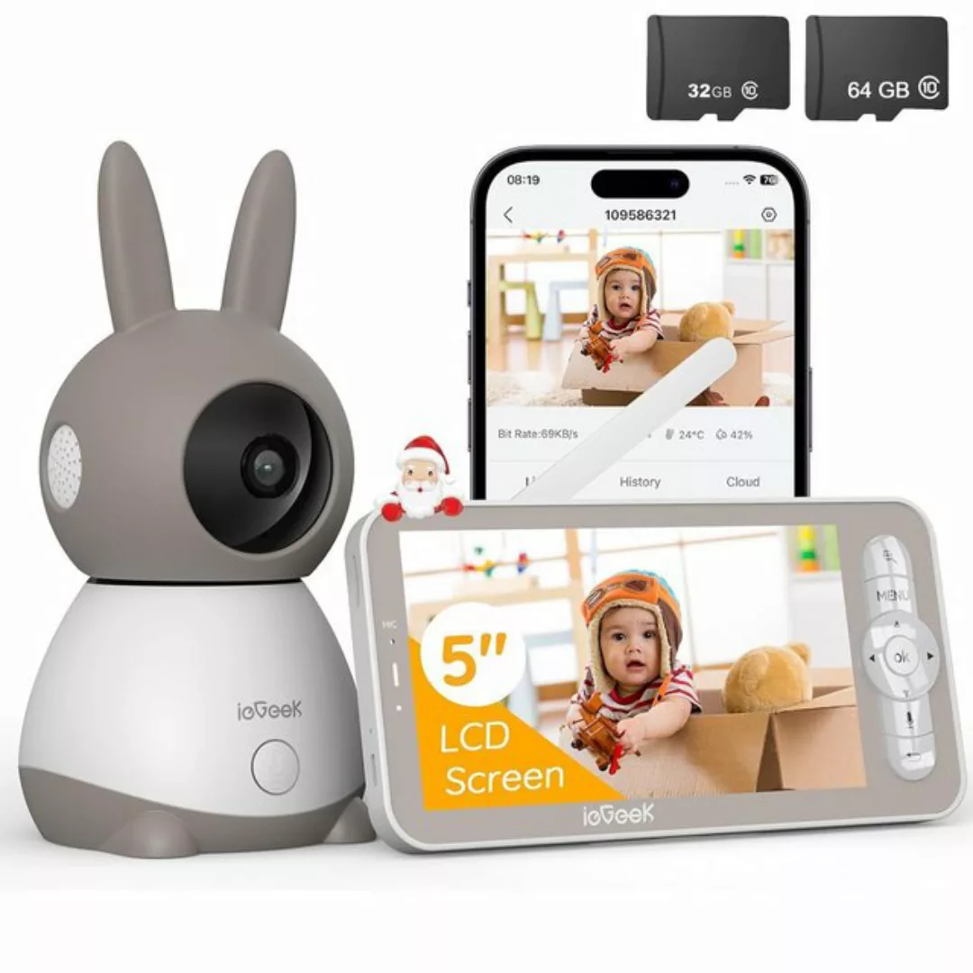 ieGeek Babyphone Babyphone mit Kamera 2K/3MP, 5 Zoll WiFi Video Babyphone P günstig online kaufen