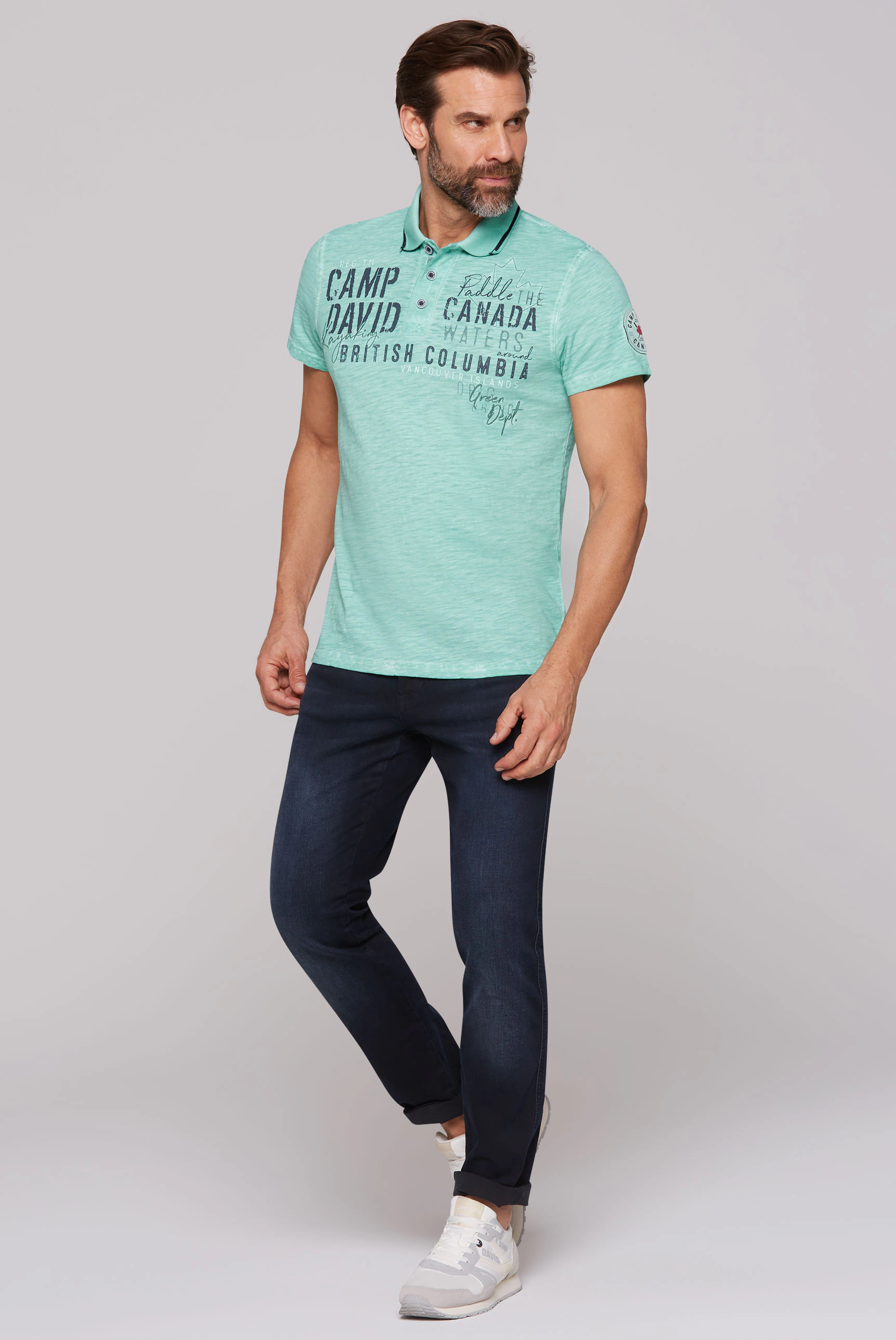 CAMP DAVID Poloshirt, kurzarm, mit Print und Stickereien günstig online kaufen