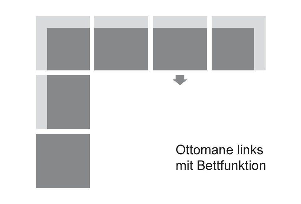 DOMO collection Ecksofa "Papenburg L-Form", mit Ottomane, wahlweise mit Bet günstig online kaufen