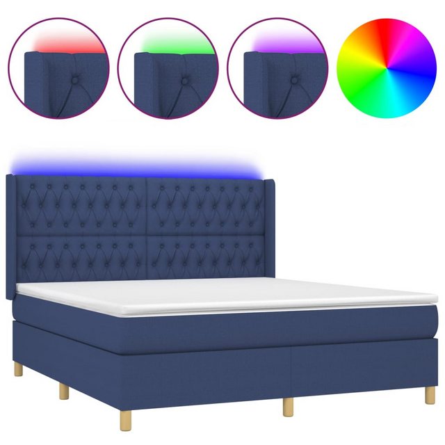 vidaXL Boxspringbett Bett Boxspringbett mit Matratze und LED Stoff (180 x 2 günstig online kaufen